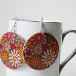 Violet Garden Printed Wood Earring ,naturally..